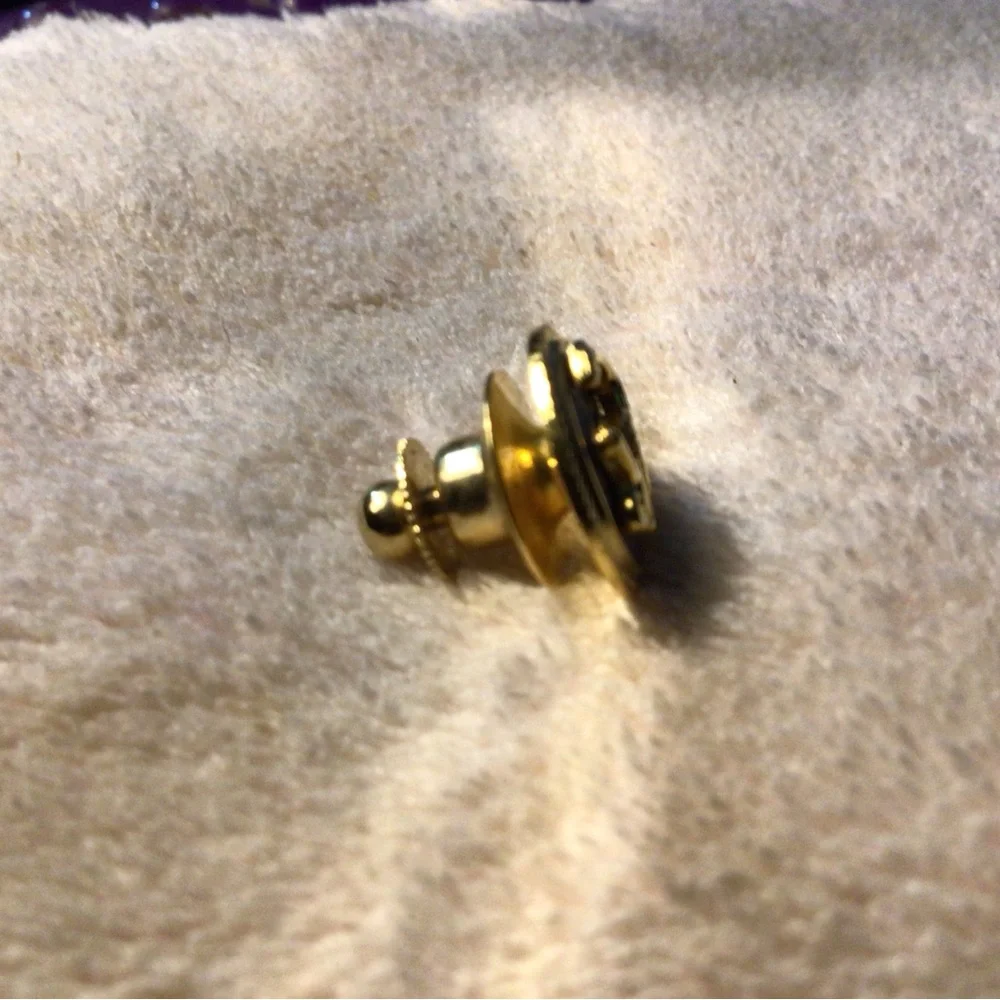 Gold Anchor Cuff Link with Navy Enamel Accent